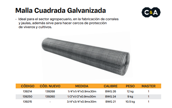 malla-cuadrada-galvanizada. C A